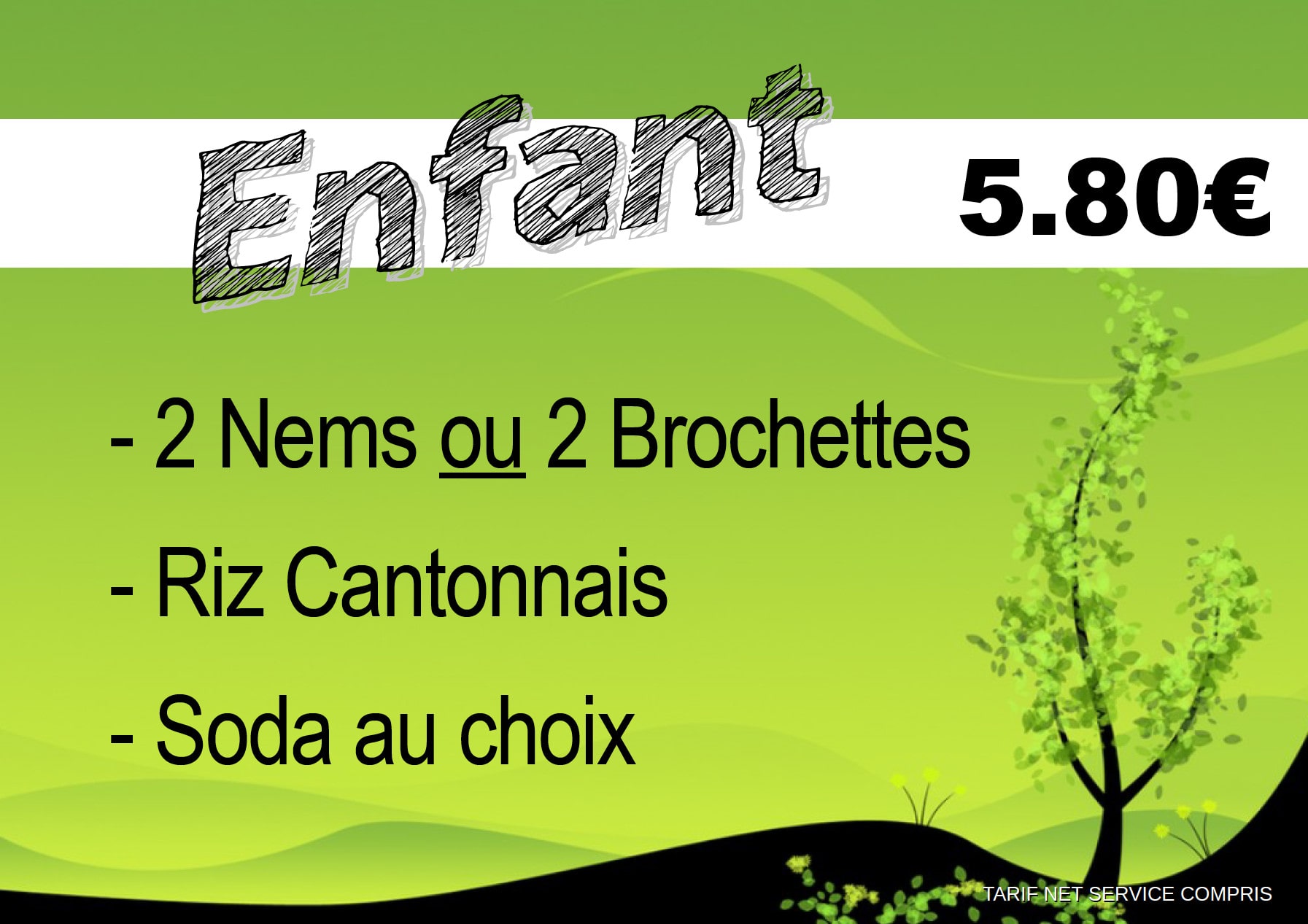 150g de Riz Cantonnais pour les loulous : un vrai repas bien complet !